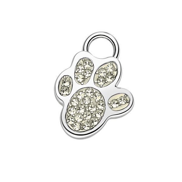 Pendant "Paw" Pave M with champagne-coloured crystals