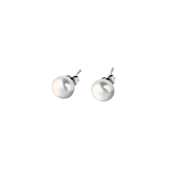 Pearl stud earrings white (freshwater pearls)