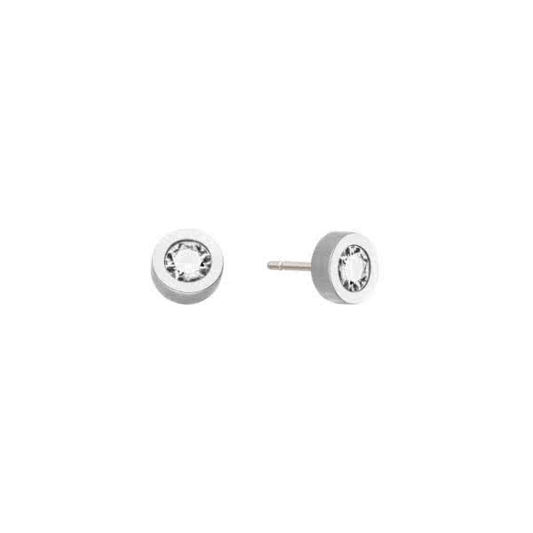 Magnetic ear studs silver coloured and high gloss polished