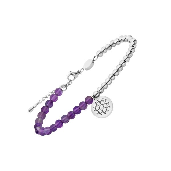 Magnetic bracelet with Flower of Life pendant