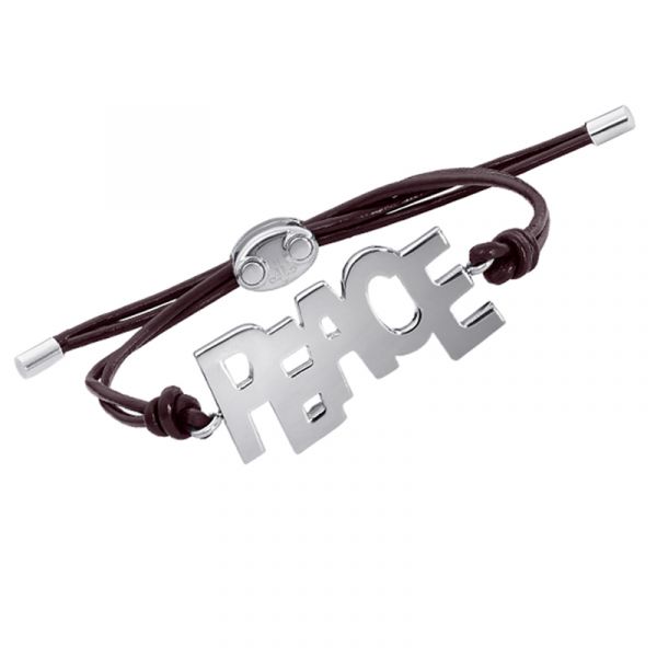 Lederarmband mit Peace Motiv