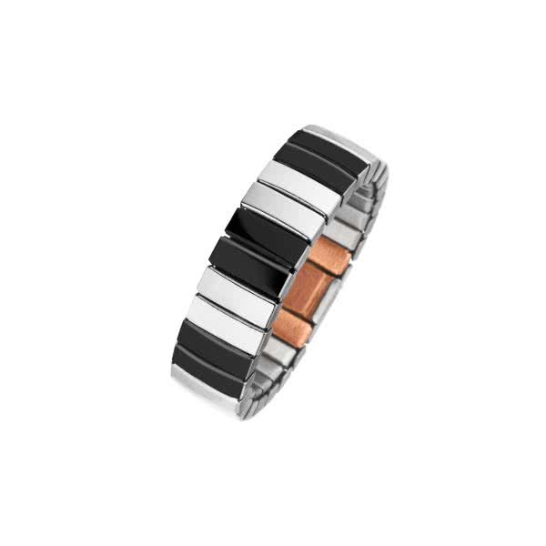 Flexible magnetic ring in bicolour design with black