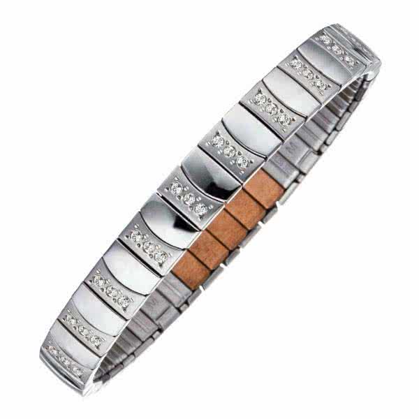 Flexibles Magnetarmband im Matt-Glanz-Design mit 30 funkelnden Swarovski-Kristallen