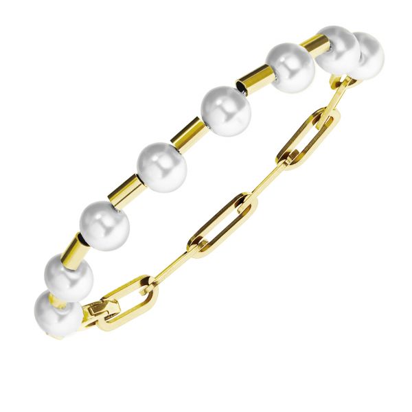 Magnetic bracelet gold-coloured pearls