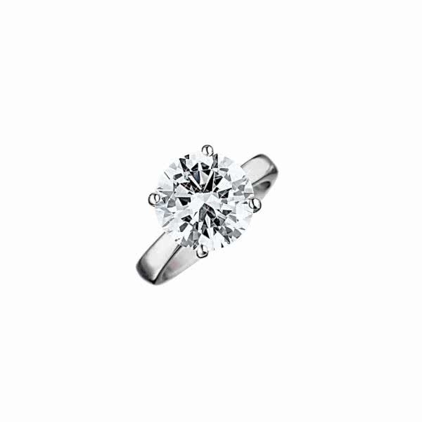 Solitaire ring gold-coloured with cubic zirconia