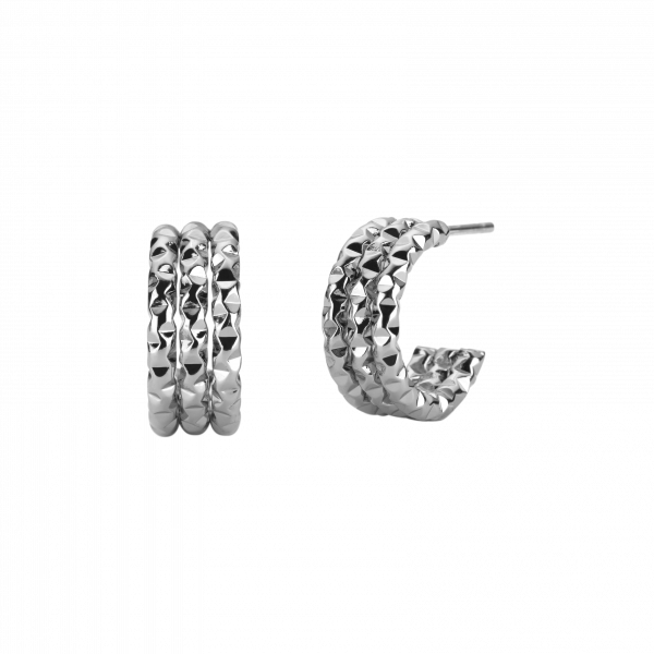 Creolen Hammered Glow - Silber
