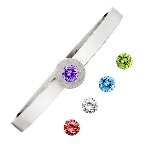 Magnetic bangle with 5 interchangeable stones