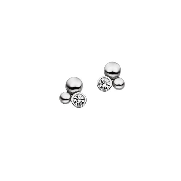 Magnetic stud earrings bubbles with crystals