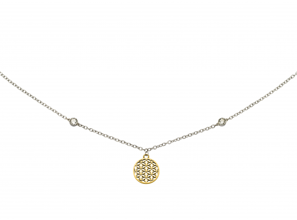 Flower of Life Fußkette – Bicolor Design