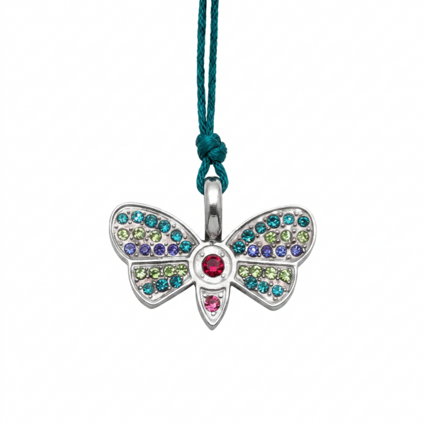 Magnetanhänger Schmetterling mit Textilband türkis