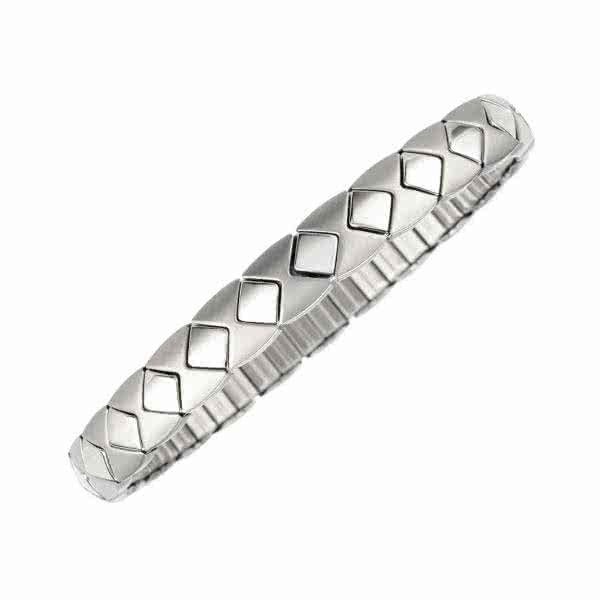 Flexi Magnet-Armband Carré mit geometrischen Formen – silber