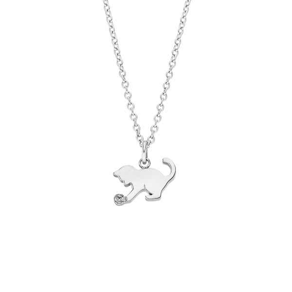 Magnetic necklace with cute cat pendant