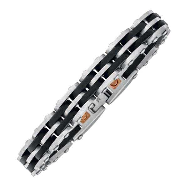Magnetarmband Black Stripes Herrenarmband 10,5 mm breit