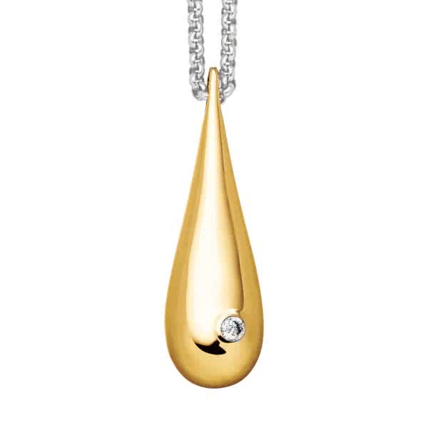 Kettenanhänger Water Drop goldfarben