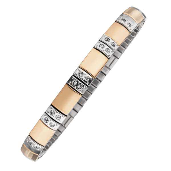 Flexible magnetic bracelet Pure in the popular rosé trend with sparkling crystals