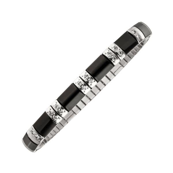 Flexi magnetic bracelet black with crystals