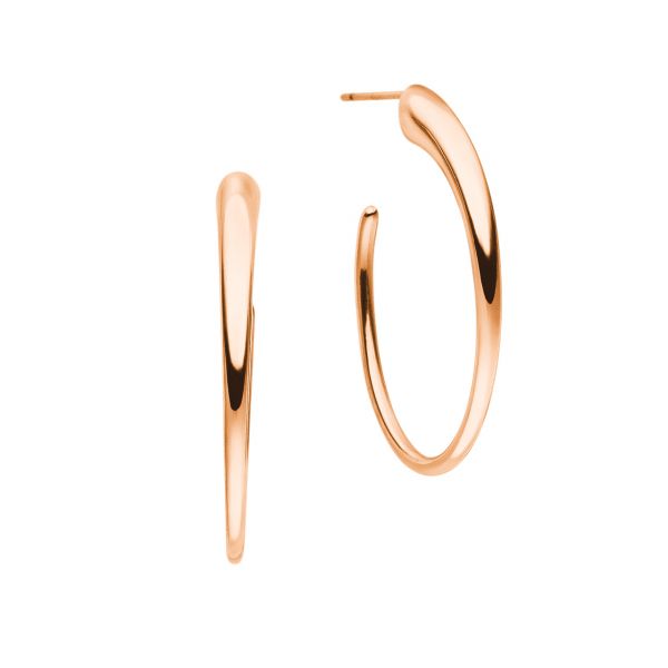 Stainless steel magnetic stud earrings creoles rose-gold coloured