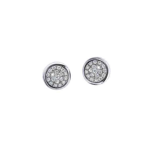 Stud earrings with cubic zirconia, silver coulured