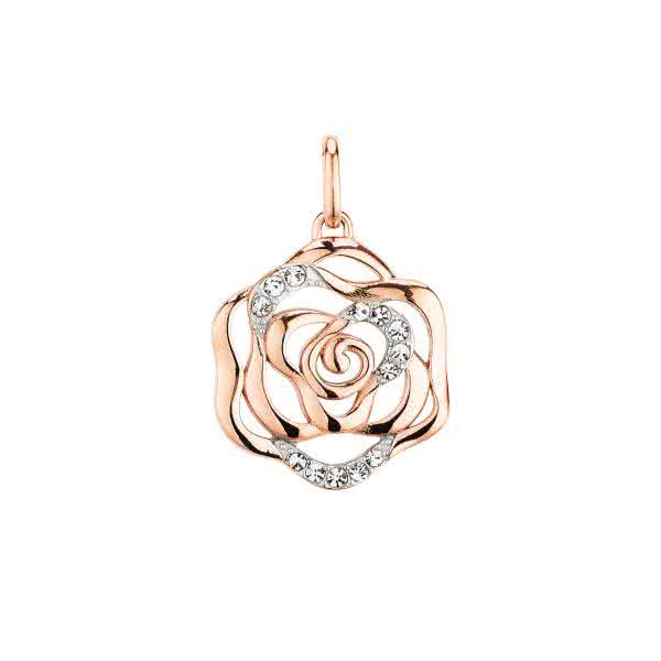 Magneettiriipus Rose design säteilevillä kristalleilla – ruusukullanväriset