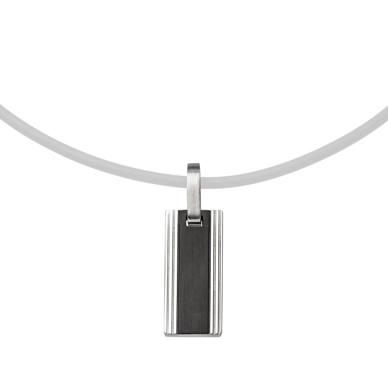 Magnetic pendant with fine lines, stainless steel-black | MAGNETIX WELLNESS