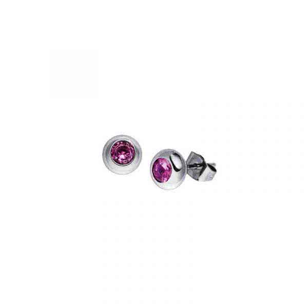 Ohrstecker mit Zirkoniastein in Fuchsia