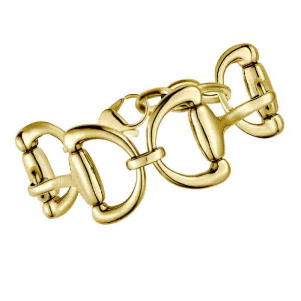 Link bracelet gold-coloured with cubic zirconias