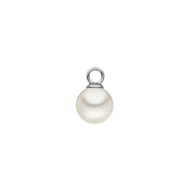 Pendant, Pearl, white, 12 mm