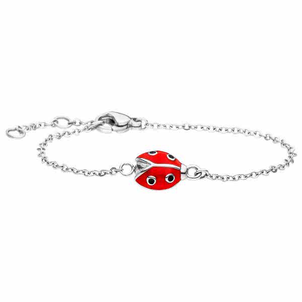 Magnetic bracelet with ladybird motif