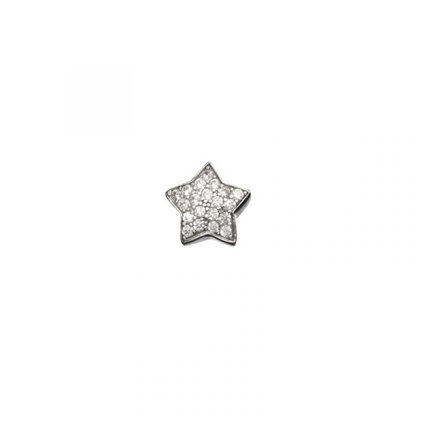 Sterling Silver Zirconia Starfish Charm