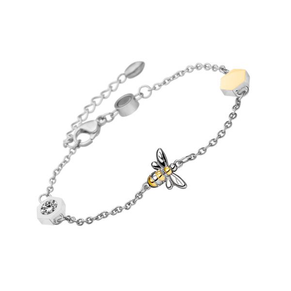 Bracelet magnétique Honeycomb bicolore avec cristaux