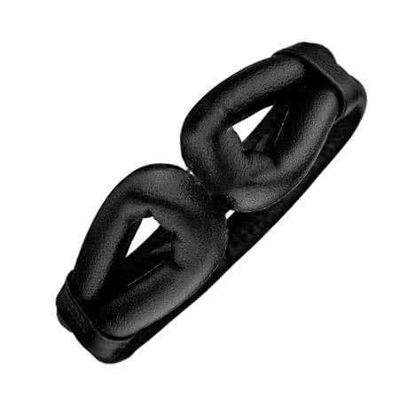 Kombinerat läderband svart