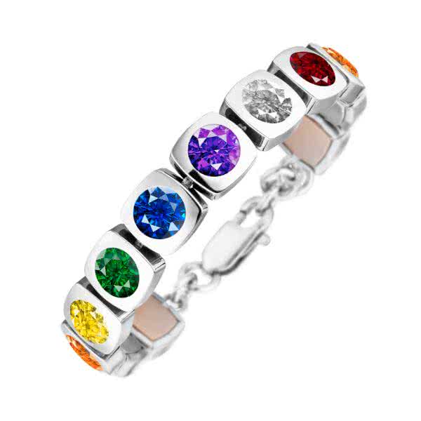 Magnetarmband Cubic-Design mit Chakra-Farben