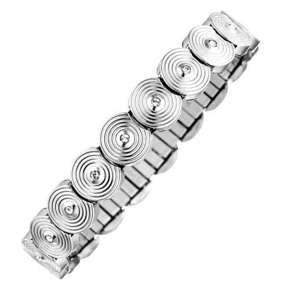 Flexible bracelet circle design with swarovski crystals