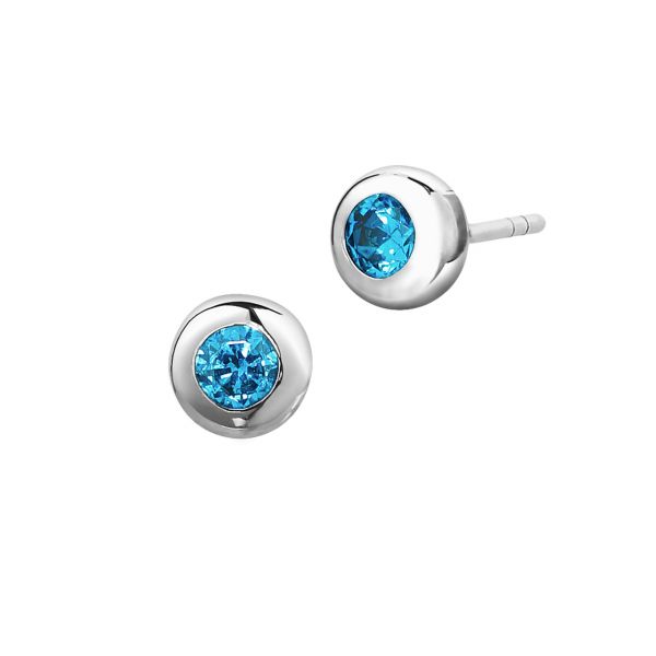 Ear studs with crystals turquoise