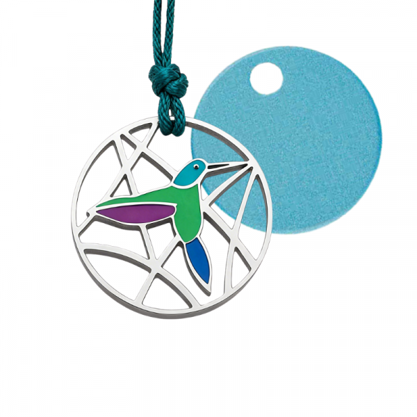 Magnetanhänger Kolibri mit Textilband türkis