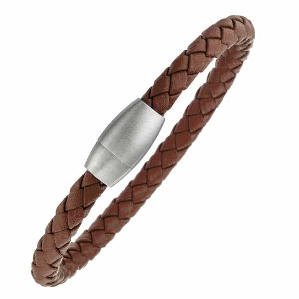 Magnetic Leather Bracelet with a discreet clasp