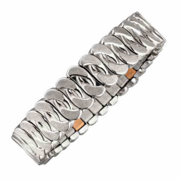 Flexible magnetic bracelet men in tank chain design 14mm wide