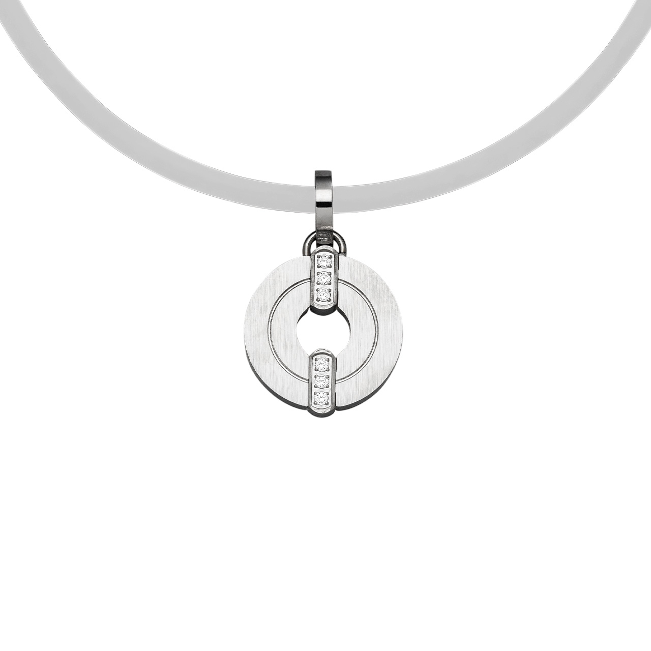pendant Classic small stainless steel with sparkling cubic