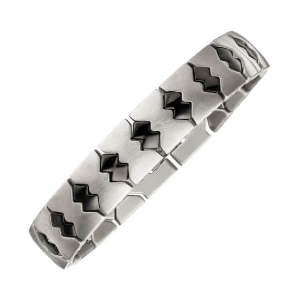 Magnetarmband Edelstahl-schwarz mit Kupfer-Elementen