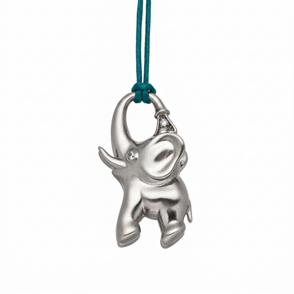 Magnetanhänger Elefant groß mit Textilband türkis