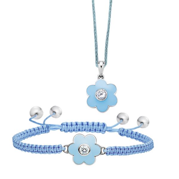Set: Anhänger mit Textilkordel und Armband