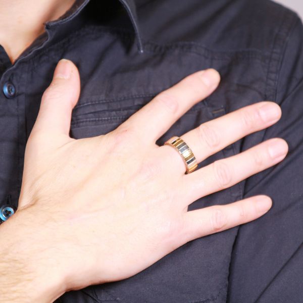 Flexible magnetic ring in bicolour design with copper