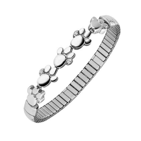 Flexi magnetic bracelet "Paw" with zirconia