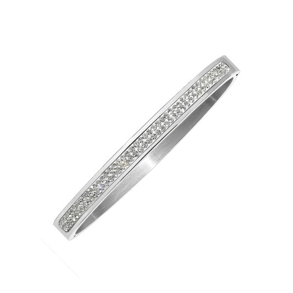 Magnetic bangle with crystals