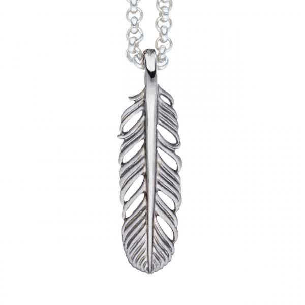 Necklace pendant Feather 38x11 mm