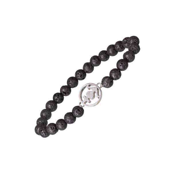 Bracelet élastique en perles de lave Ancre avec aimants
