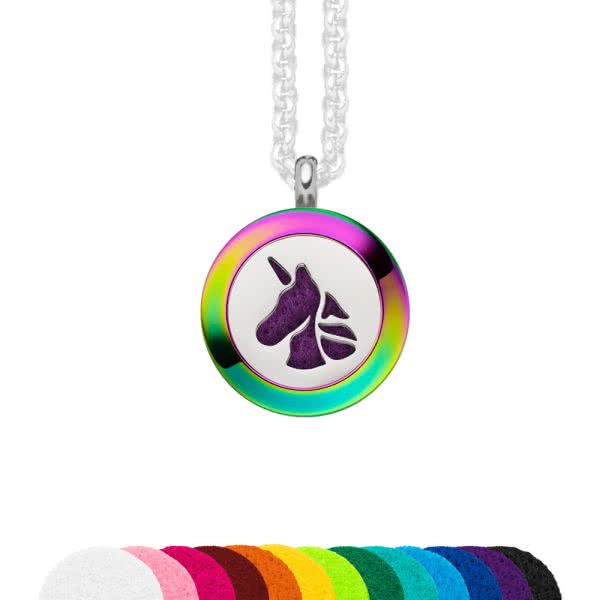 In set: scented magnet pendant with unicorn motif 20mm