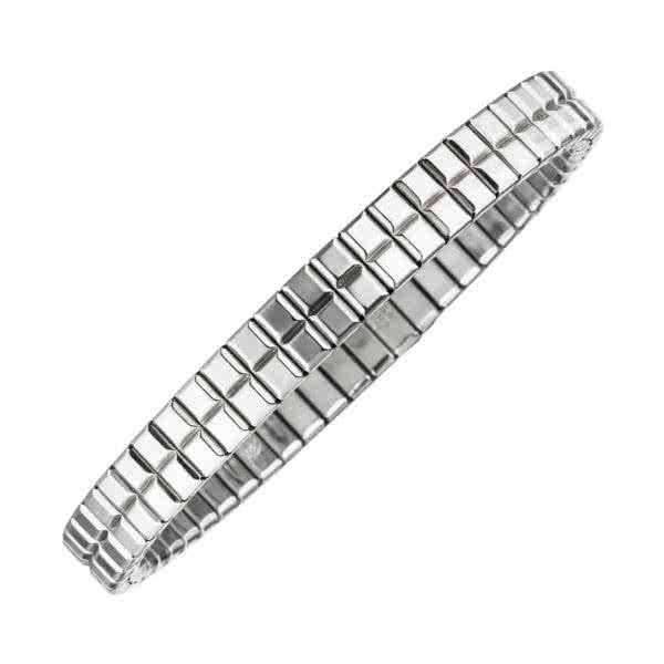 Flexi bracelet "Cube" silver coloured 6.5 mm wide
