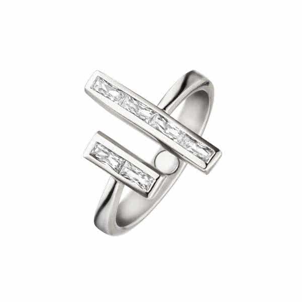 Magnetic ring in trendy design with zirconia
