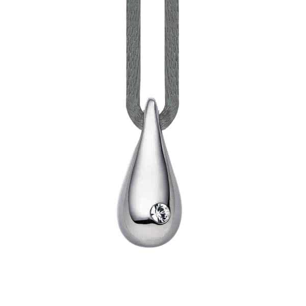 Hänge ”Water Drop” medium, med zirkoniumoxid och magneter - silver